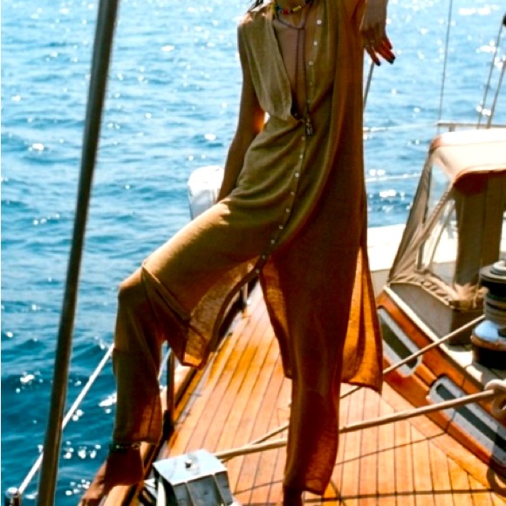 Zara Linen Sheer Beach Pants